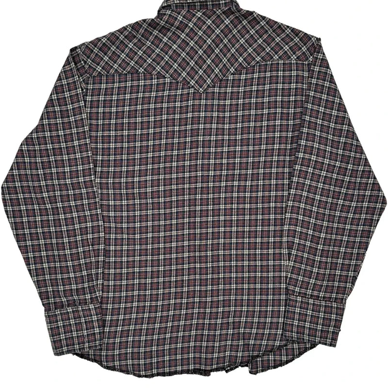 Wrangler Checked Flannel Shirt - Large Multicoloured Cotton