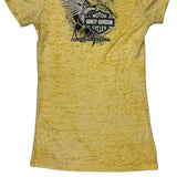 Outer Banks Harley Davidson T-Shirt - Medium Yellow Cotton