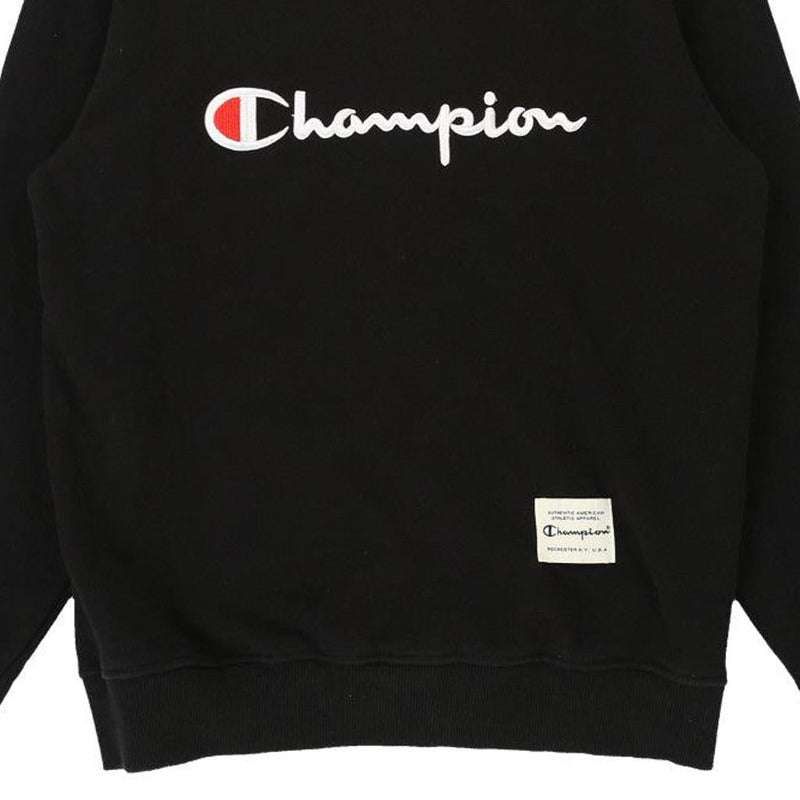 13-14 Years Champion Spellout Sweatshirt - Medium Black Cotton