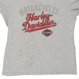 Marquette, Michigan Harley Davidson V-neck Top - XL Grey Cotton