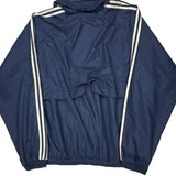 Adidas Striped Track Jacket - 2XL Blue Nylon