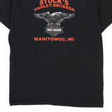 Vintage black Manitowoc, WI Harley Davidson T-Shirt - mens x-large