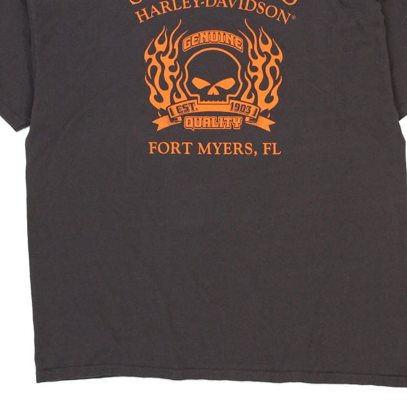 Vintage black Fort Mayers, Florida Harley Davidson T-Shirt - mens x-large