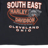 Vintage black Cleveland, Ohio Harley Davidson Crop Top - womens large