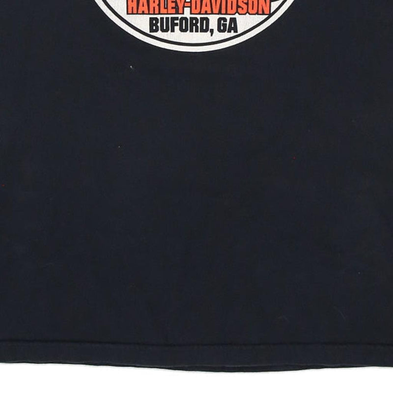 Vintage black Buford, GA Harley Davidson Vest - mens medium
