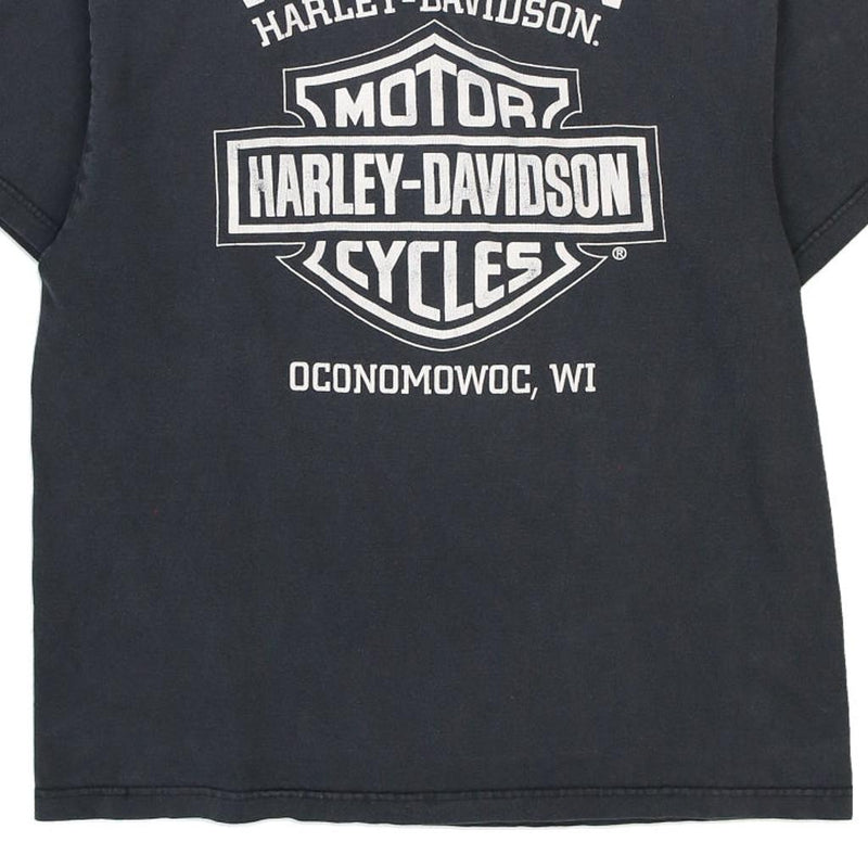Vintage black Okonomowoc, WI Harley Davidson T-Shirt - mens x-large