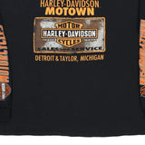 Vintage black Detroit and Taylor, Michigan Harley Davidson Long Sleeve T-Shirt - womens x-large