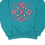 Cotton Grove Graphic Sweatshirt - Large Blue Cotton Blend