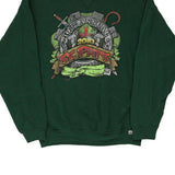 Russell Athletic Graphic Sweatshirt - Medium Green Cotton Blend