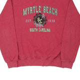 Myrtle Beach South Carolina Jerzees Graphic Sweatshirt - Small Pink Cotton Blend