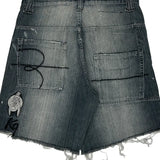 Marvin The Martian Lot 29 Graphic Denim Shorts - 34W 10L Black Denim