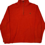 Vintage Polo By Ralph Lauren 1/4 Zip - XL Red Cotton
