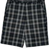 Dickies Checked Shorts - 38W 13L Black Cotton Blend