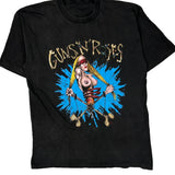 Vintage European Tour 1992 Guns N Roses Band T-Shirt - Large Black Cotton