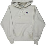Vintage Reverse Weave Champion Hoodie - Medium White Cotton