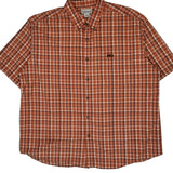 Vintage Carhartt Checked Short Sleeve Shirt - 2XL Orange Cotton