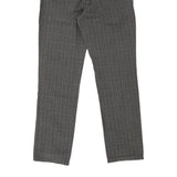 Key - Up Checked Trousers - 38W 35L Grey Cotton