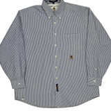 Vintage Tommy Hilfiger Striped Shirt - Large Blue Cotton