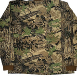 Vintage Hunting Mossy Oak Camo Long Sleeve T-Shirt - Large Brown Cotton