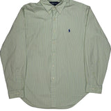 Vintage Ralph Lauren Striped Shirt - Large Green Cotton