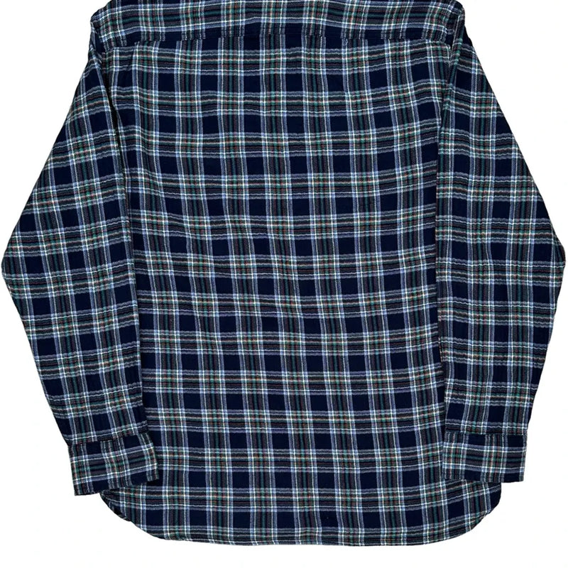 Levis Checked Flannel Shirt - Medium Blue Cotton