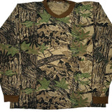 Vintage Hunting Mossy Oak Camo Long Sleeve T-Shirt - Large Brown Cotton