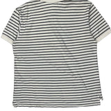 Vintage Chaps Ralph Lauren Striped Polo Shirt - Large White Cotton