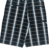 Dickies Checked Shorts - 35W 13L Blue Cotton