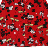Age 12-14 Mickey Mouse Pyjama Top Disney Cartoon Fleece - Large Red Polyester