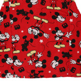 Age 12-14 Mickey Mouse Pyjama Top Disney Cartoon Fleece - Large Red Polyester