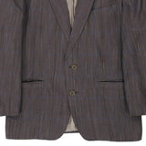 Hilton Time Striped Blazer - Large Grey Linen