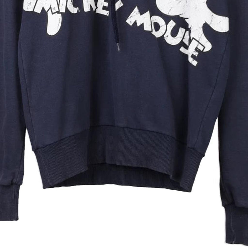 Age 13-14 Mickey Mouse Disney Graphic Hoodie - Large Navy Cotton Blend
