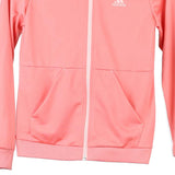 Age 10-12 Adidas Spellout Zip Up - Medium Pink Polyester