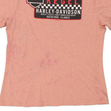 Rockford, Illinois Harley Davidson Spellout T-Shirt - Large Pink Cotton
