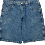 Wrangler Double Knee Carpenter Shorts - 38W 10L Blue Cotton