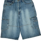 Riflessi Cargo Denim Shorts - 34W 13L Blue Cotton