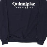 Quinnipiac University Champion Spellout Sweatshirt - Medium Black Cotton Blend