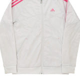 Age 14-15 Adidas Track Jacket - XL White Polyester