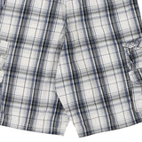 Lee Checked Cargo Shorts - 34W 11L White Cotton