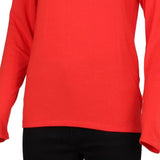 Armani Long Sleeve Top - Small Red Viscose