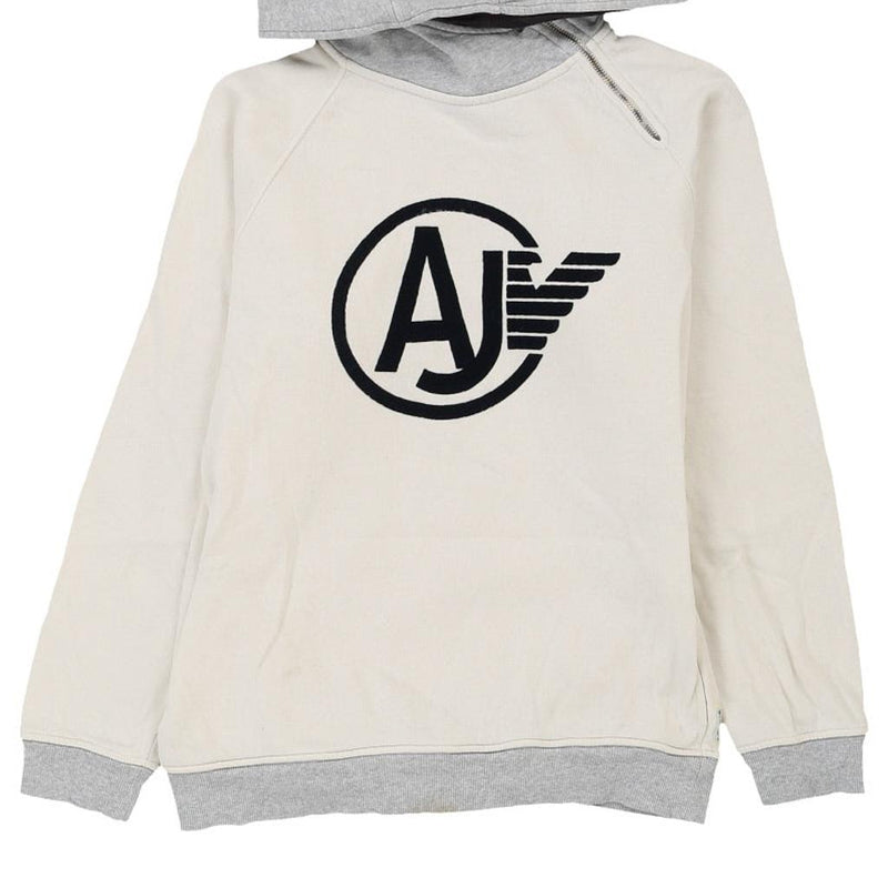 Age 14 Armani Jeans Hoodie - Large White Cotton