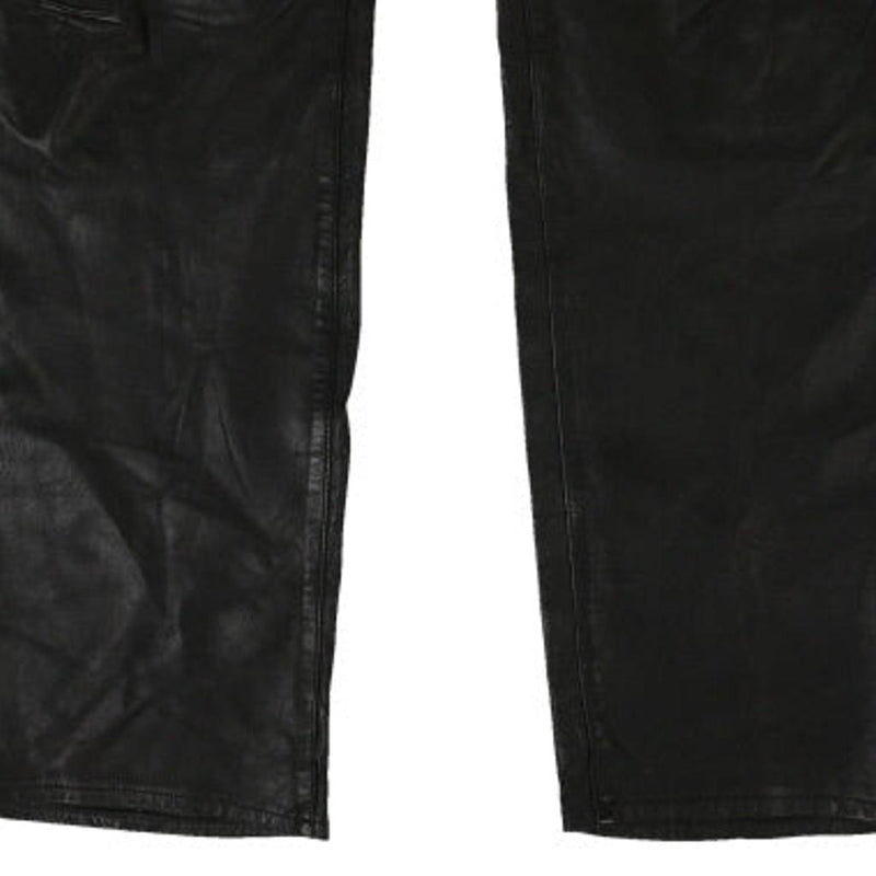 Dkny Trousers - 34W UK 14 Black Leather