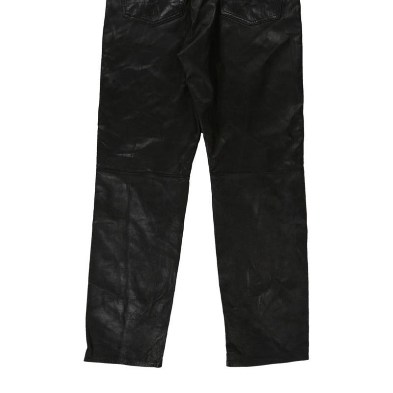 Dkny Trousers - 34W UK 14 Black Leather