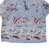 Age 11-12 Liz Claiborne Hawaiian Shirt - Medium Blue Cotton Blend