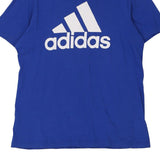 Adidas Spellout T-Shirt - Large Blue Cotton