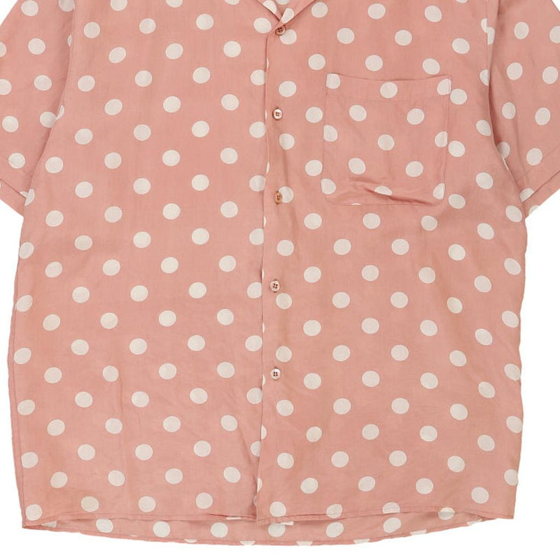 Vintage pink Silks Short Sleeve Shirt - mens large