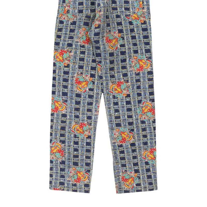 Banana Moon Checked Trousers - 28W UK 10 Blue Cotton