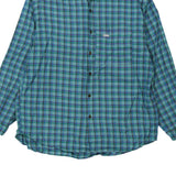 Rifle Checked Flannel Shirt - XL Blue Cotton