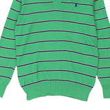 Age 13-14 Ralph Lauren Striped Jumper - XL Green Cotton