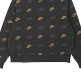 Nike Spellout Sweatshirt - Small Grey Cotton Blend